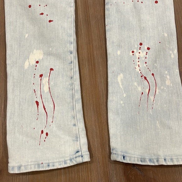 Waimea Paint Splatter Black Distressed Motto Denim skinny fit Jean size 20 - Picture 15 of 16